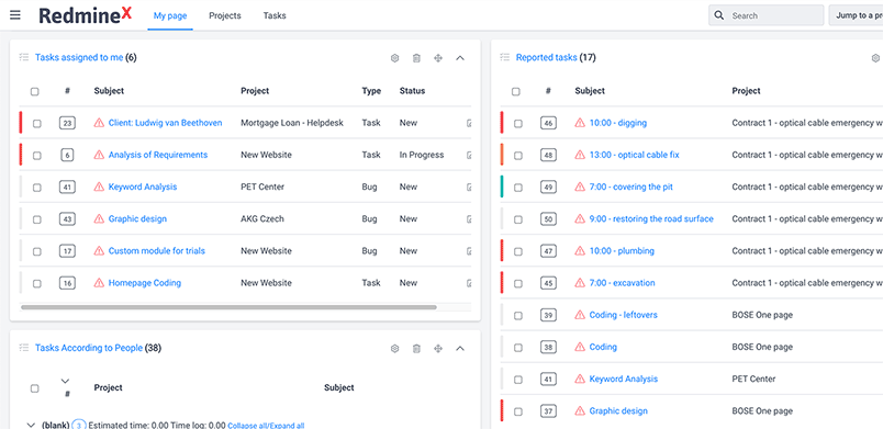 Redmine vertical menu Redmine vertical menu